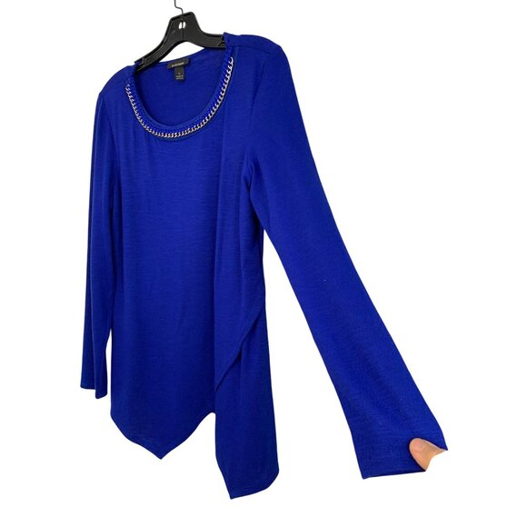 Lot of 2 Sz Large Liberty Love dot Top + B Design Royal Blue Knit Top 8834 - Picture 11 of 14